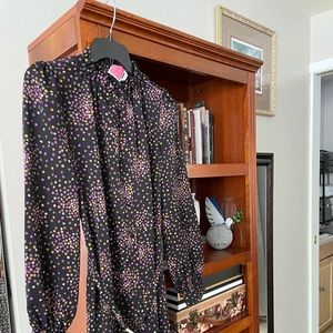 New Kate Spade Dots Ruffle Balloon Sleeve Dress